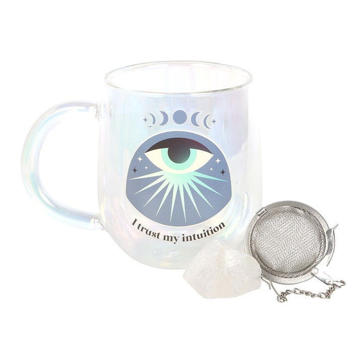 Glass Mug with Aura Crystal Tea Infuser