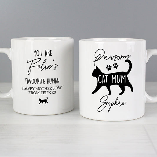 Personalised Pawsome Cat Mum Mug