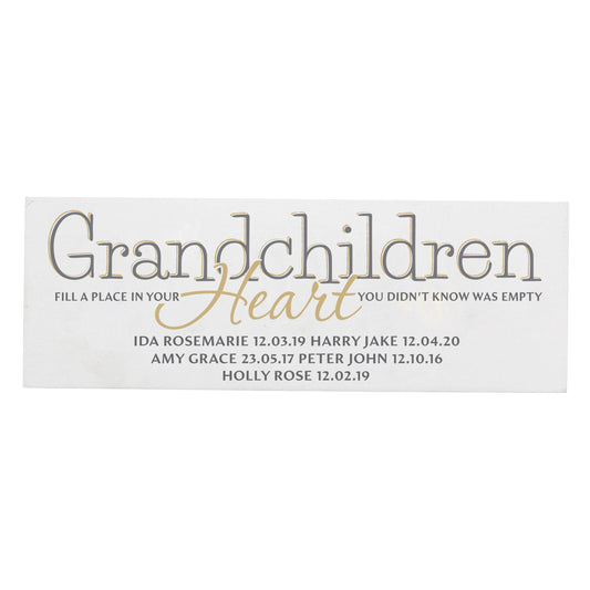 Personalised Grandchildren Wooden Mantel Decoration