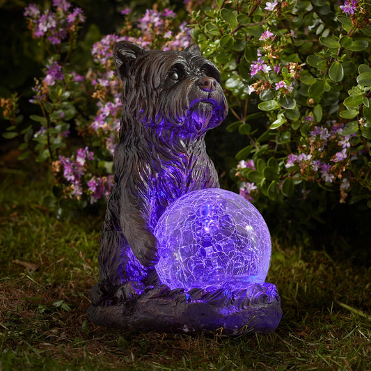 Dog Solar Light White & Colour Changing LEDs 20cm