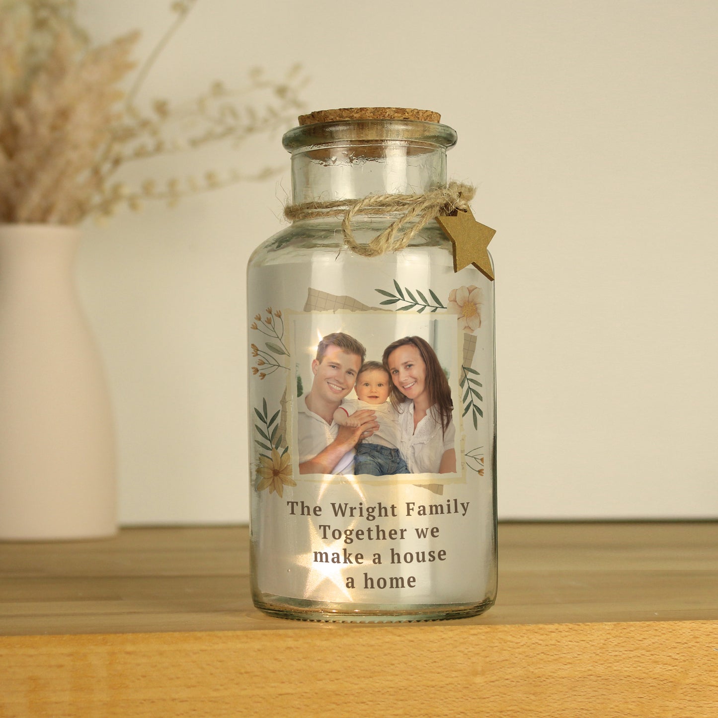 Wild Flowers Photo Upload Led Jar