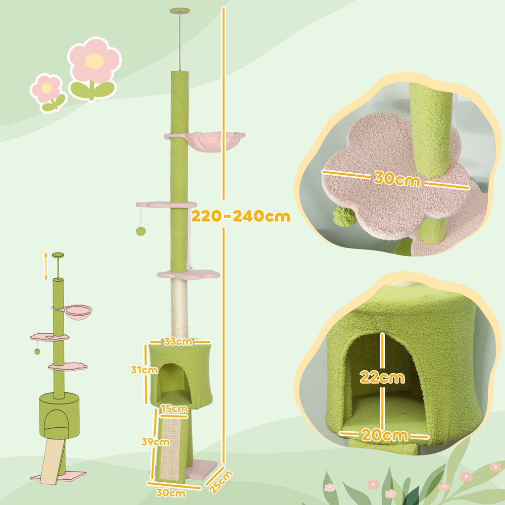 Floor to Ceiling Cat Tree Adjustable Height
