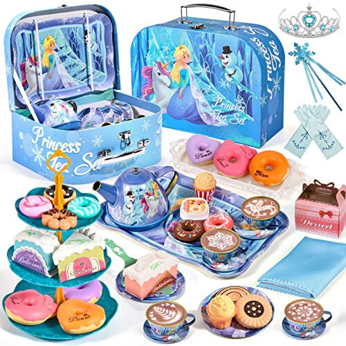 Frozen Toys 49Pcs Frozen Elsa Tin Tea Party Set