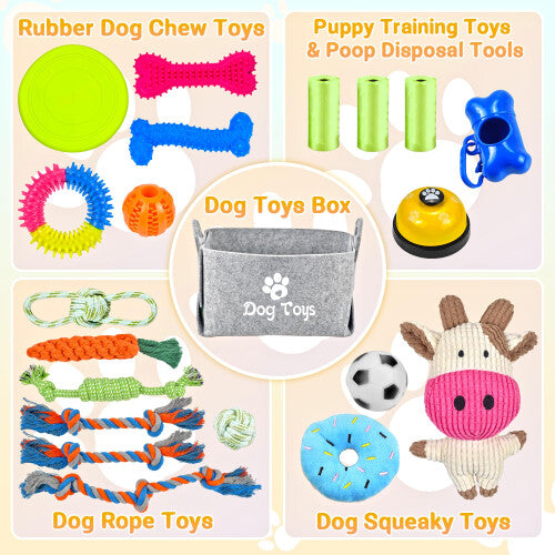 21 PACK Puppy Starter Toys Set