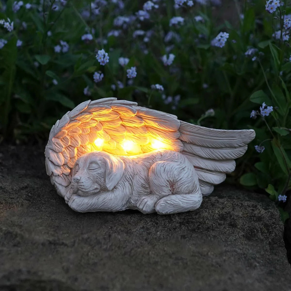 Dog Memorial Solar Light Stone Effect