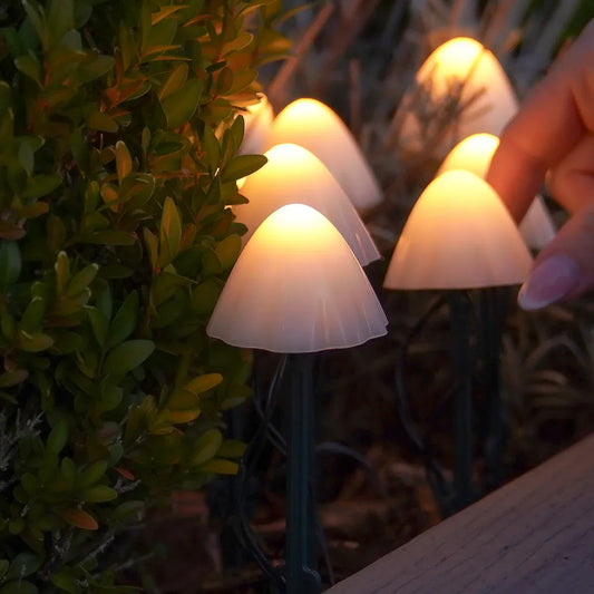 10 LED Mushroom Solar Light Stakes