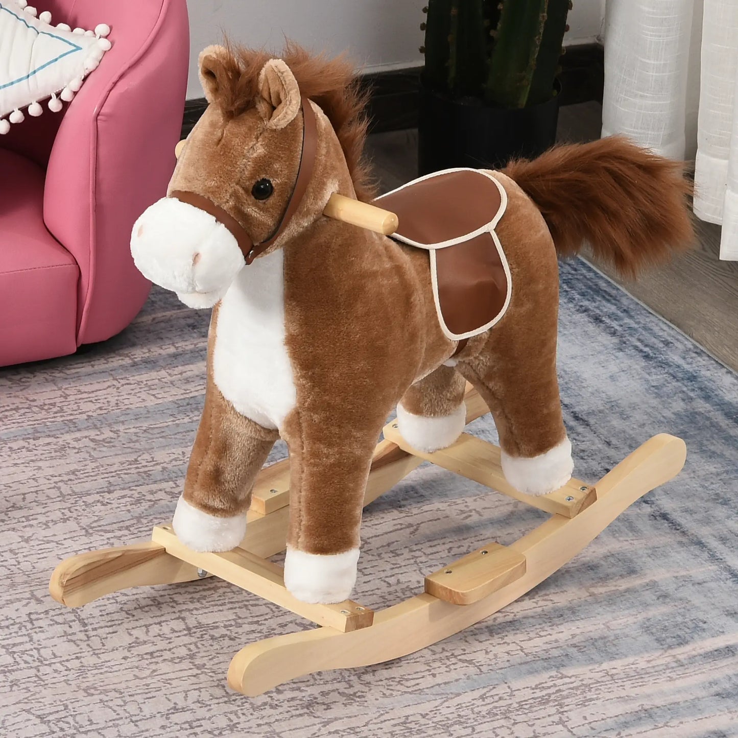 Classic Rocking Horse, with Moving Mouth, Neighing Sounds,