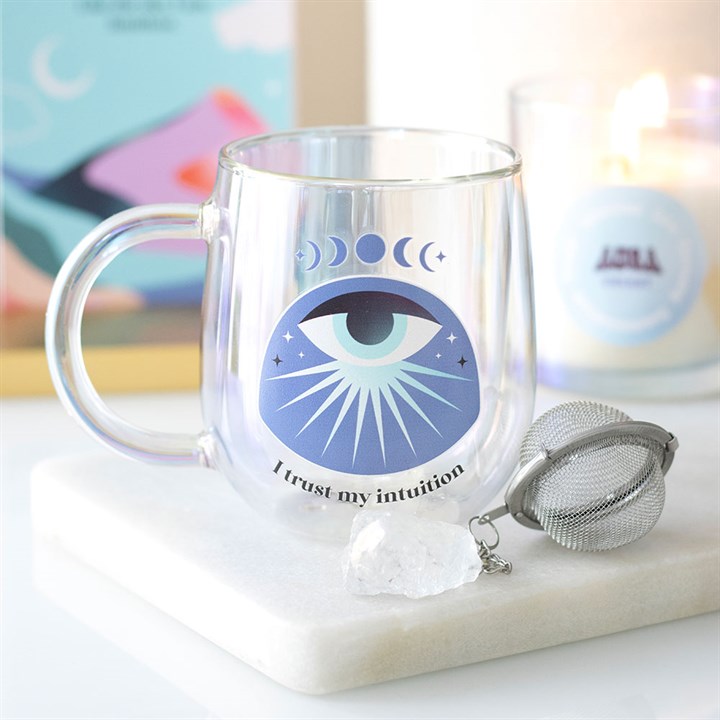 Glass Mug with Aura Crystal Tea Infuser