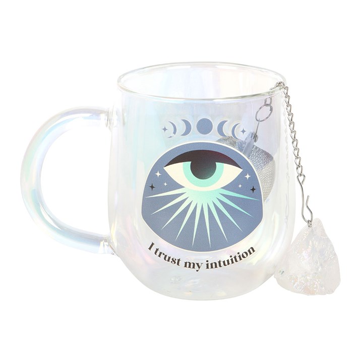Glass Mug with Aura Crystal Tea Infuser