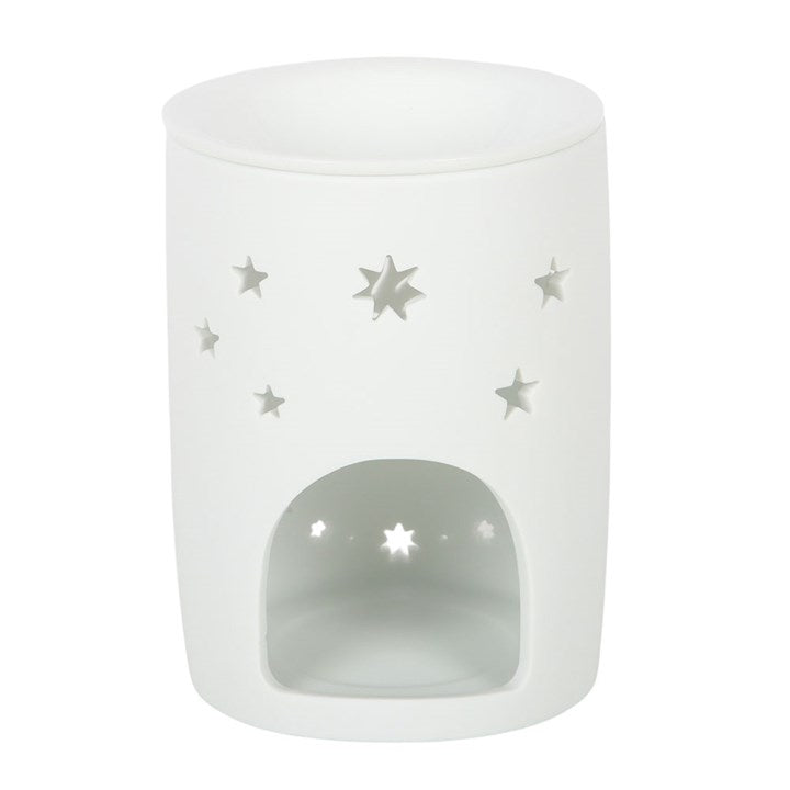 White Sun and Moon Cut Out Oil Burner and Wax Warmer