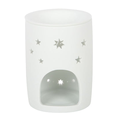 White Sun and Moon Cut Out Oil Burner and Wax Warmer