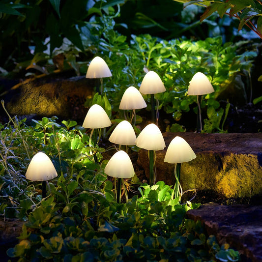 10 LED Mushroom Solar Light Stakes