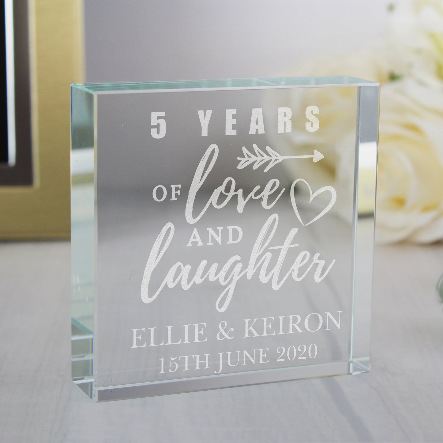 Personalised Arrow Anniversary Crystal Token