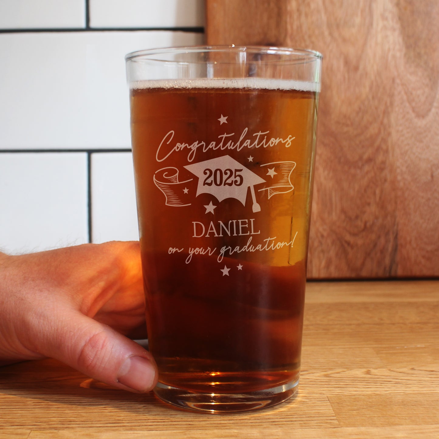 Personalised Graduation Pint Glass