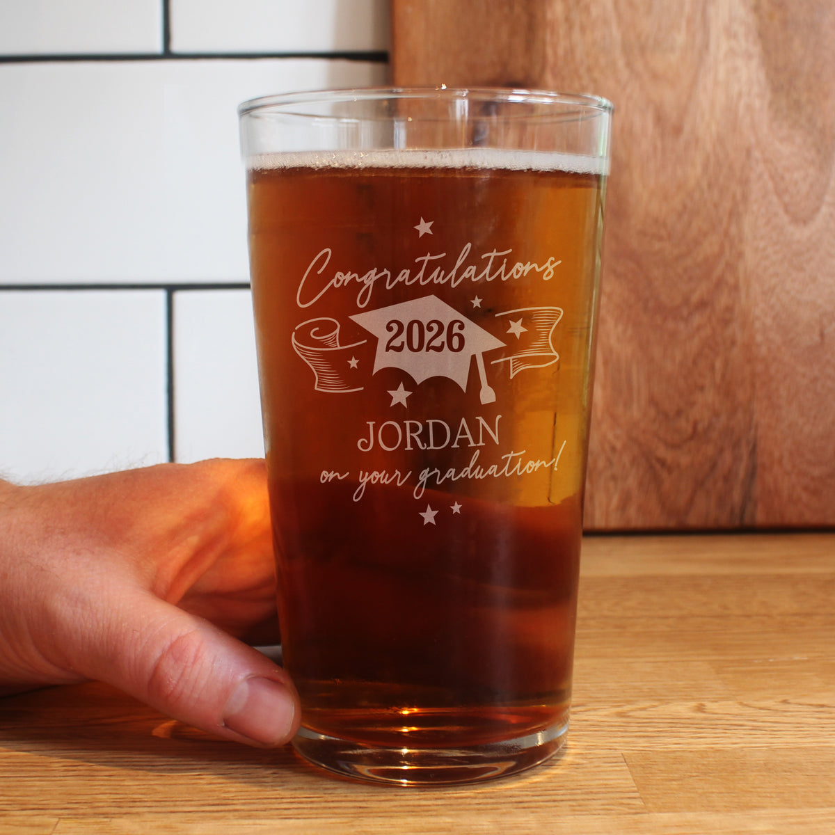 Personalised Graduation Pint Glass