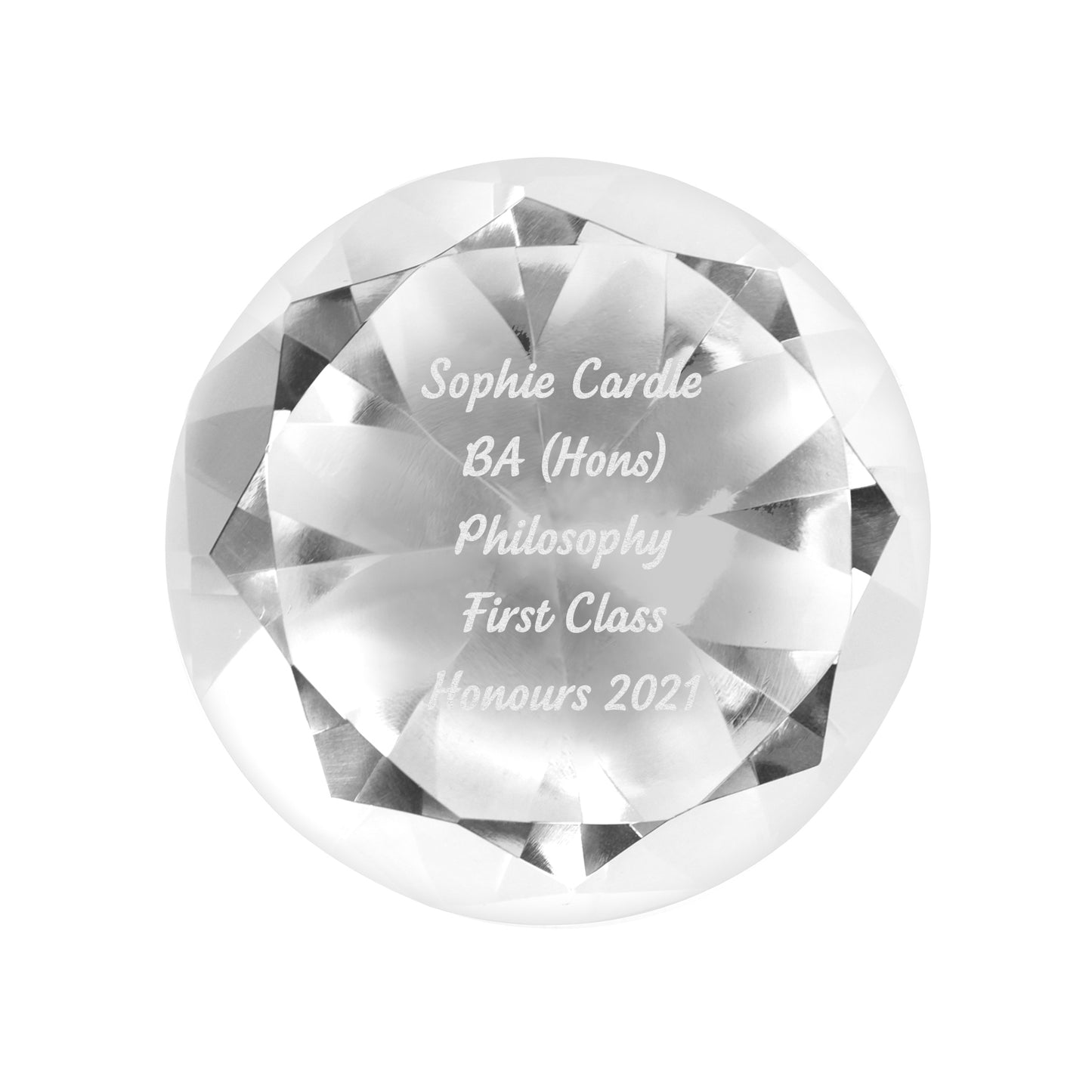 Personalised Occasion Diamond Paperweight