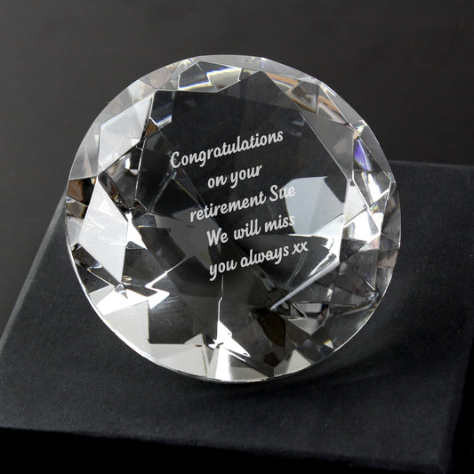 Personalised Occasion Diamond Paperweight