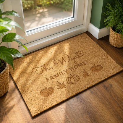 Personalised Pumpkin Rectangle Doormat