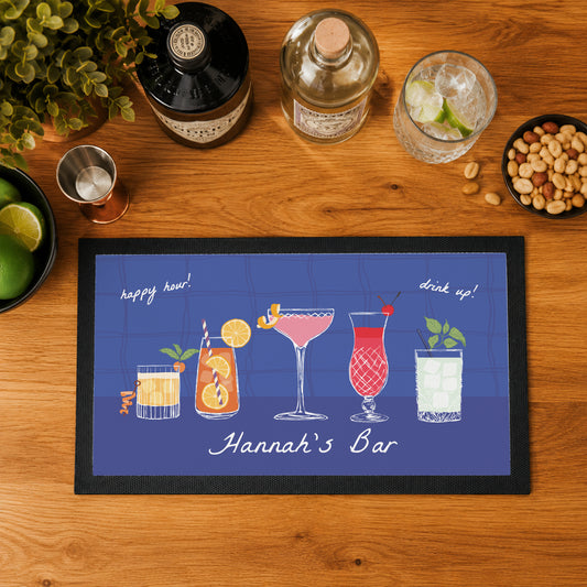 Personalised Cocktail Bar Mat