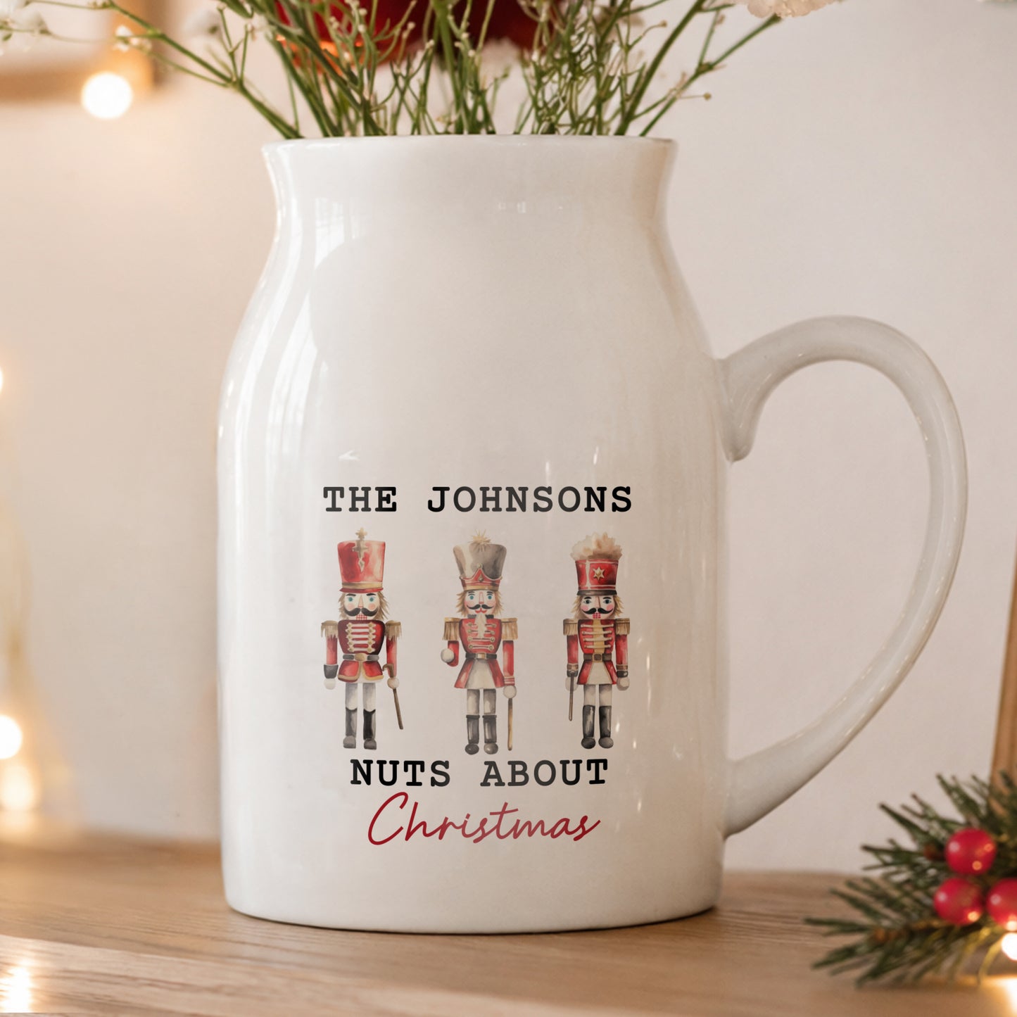 Personalised Nutcracker Ceramic Jug Vase