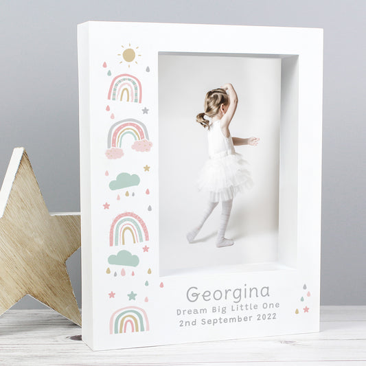 Personalised Rainbow 5x7 Box Photo Frame
