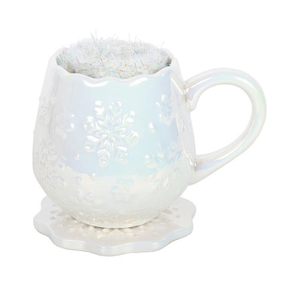 Snowflake Mug, Coaster and Socks Set