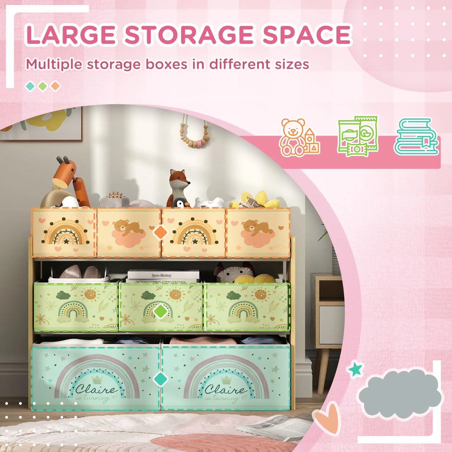 Girls 3-Tier Kids Storage Unit