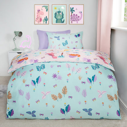 Girls dinosaur Reversible Duvet Set