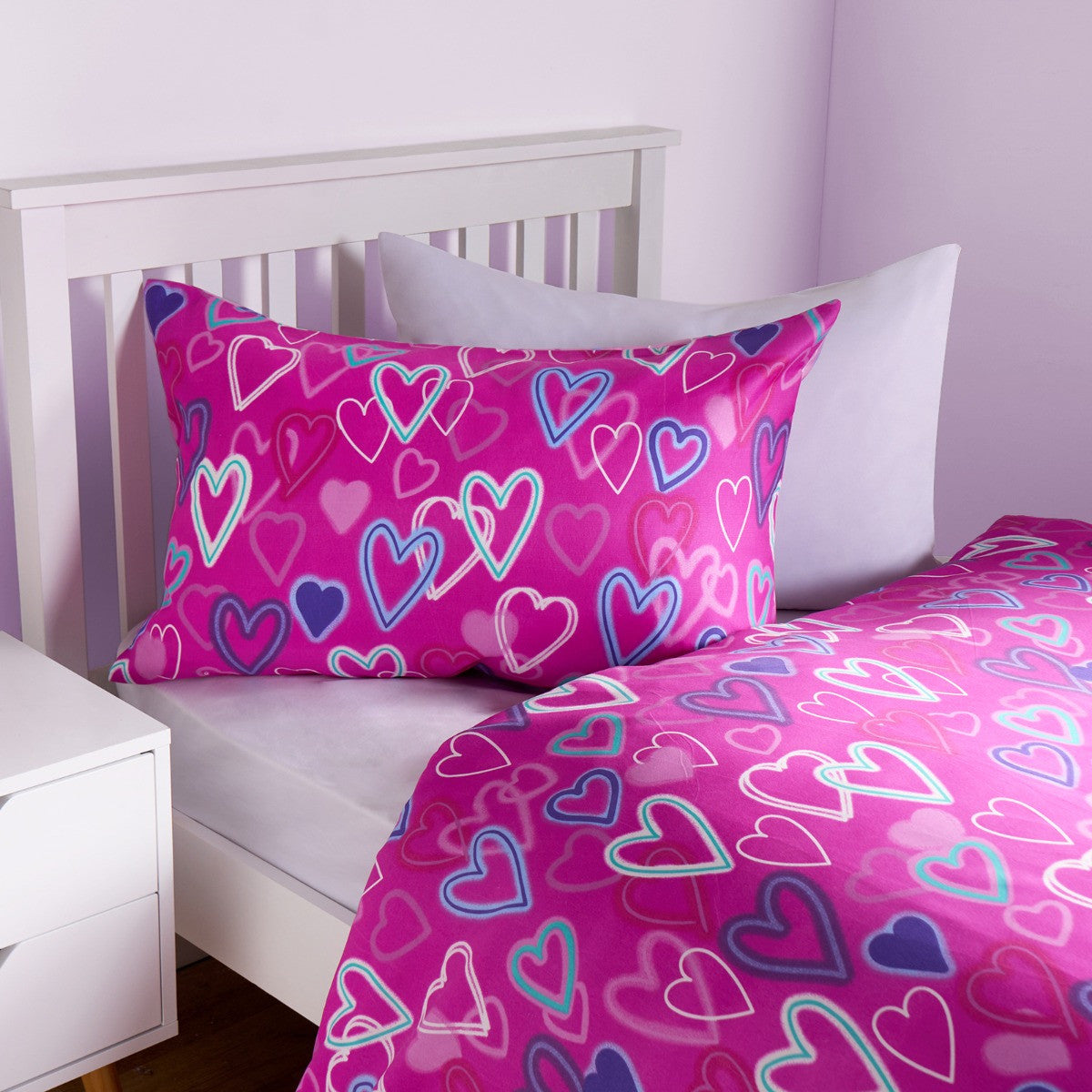 Neon Hearts Reversible Duvet