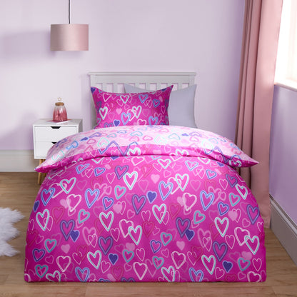 Neon Hearts Reversible Duvet