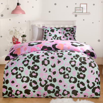 Abstract Leopard Print Reversible Duvet Set