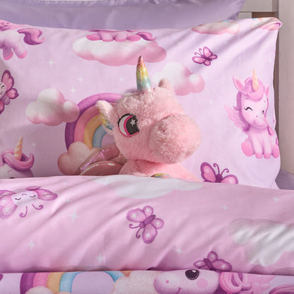 Girls Unicorn Print Duvet Set