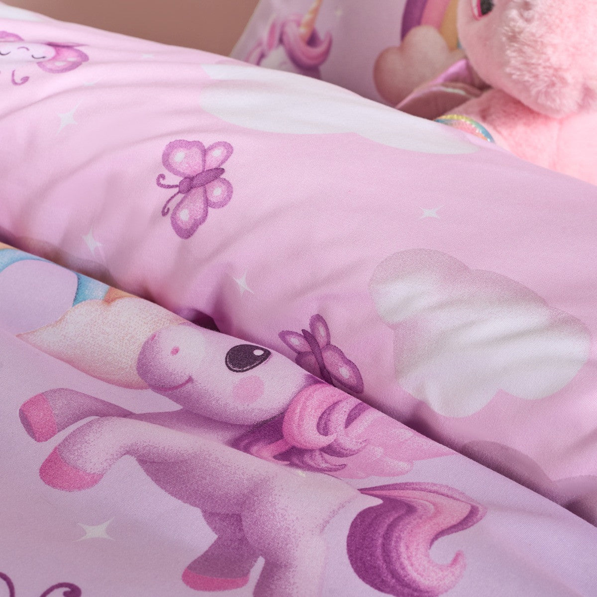 Girls Unicorn Print Duvet Set