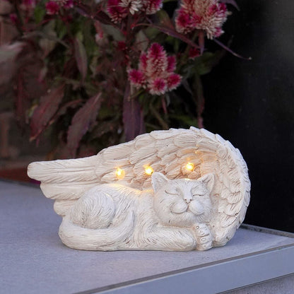 Cat Memorial Solar Light Stone Effect