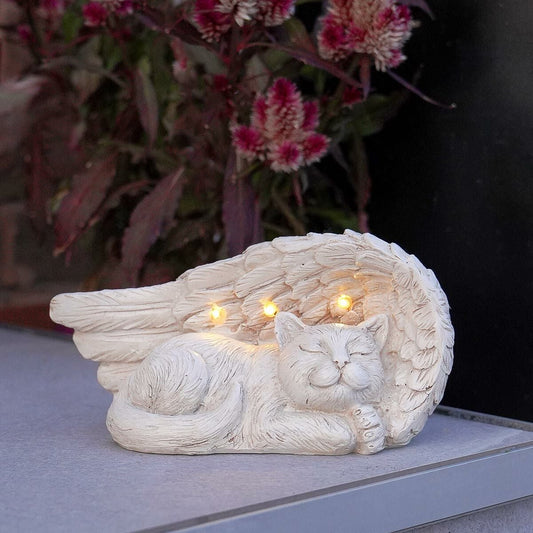 Cat Memorial Solar Light Stone Effect