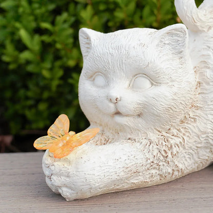 Pet Memorial Solar Light Cat with Butterfly