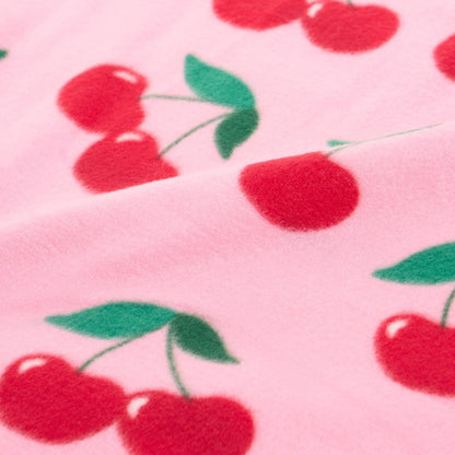 Cherry Print Fleece Throw