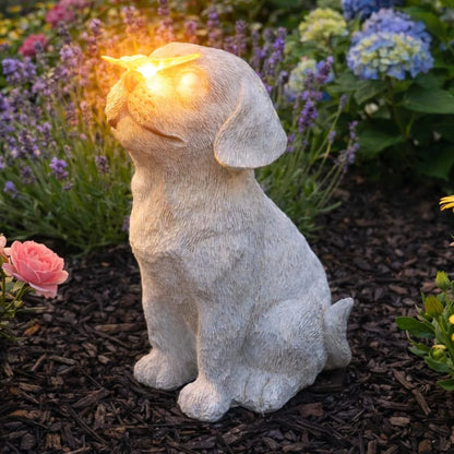 Pet Memorial Solar Light Dog with Butterfly