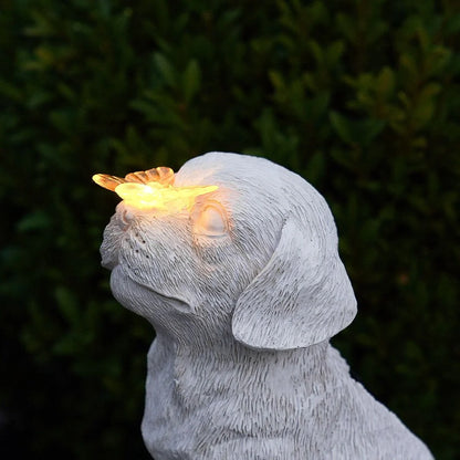 Pet Memorial Solar Light Dog with Butterfly
