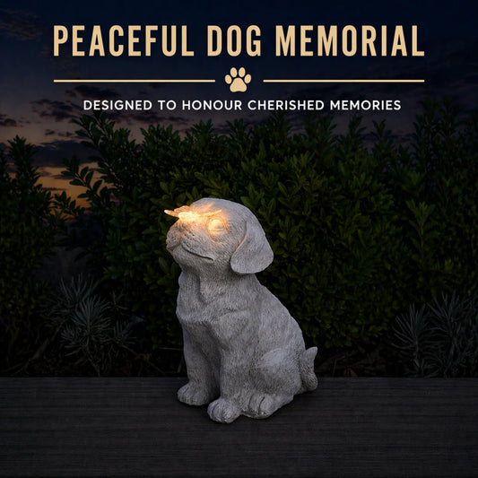 Pet Memorial Solar Light Dog with Butterfly