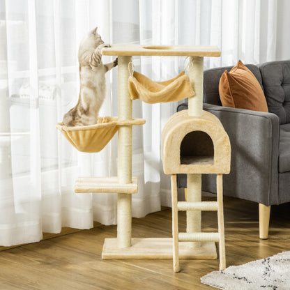 Post Kitten Activity Centre with Hammock, Beige