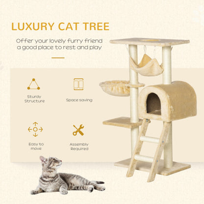Post Kitten Activity Centre with Hammock, Beige