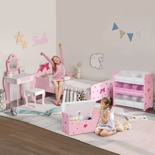 Girls 4PCs Kids Bedroom Furniture Set