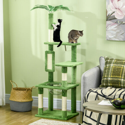 Cat Tree with Scratch Posts Hammock Platforms Toy Balls