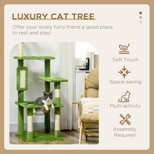 Cat Tree with Scratch Posts Hammock Platforms Toy Balls