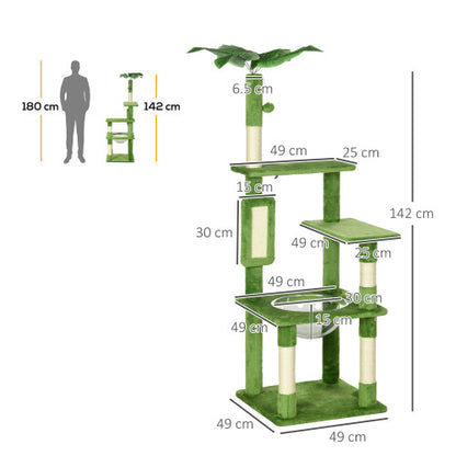 Cat Tree with Scratch Posts Hammock Platforms Toy Balls