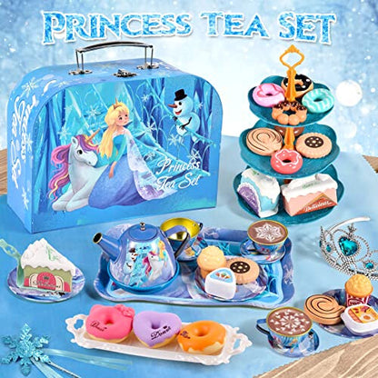 Frozen Toys 49Pcs Frozen Elsa Tin Tea Party Set