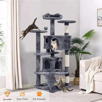Large Cat Tree 135cm Cat Tower Scratching Posts