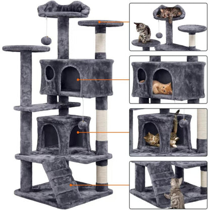 Large Cat Tree 135cm Cat Tower Scratching Posts