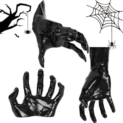 3x Mounted Creepy Reaching Hands Candles Holder